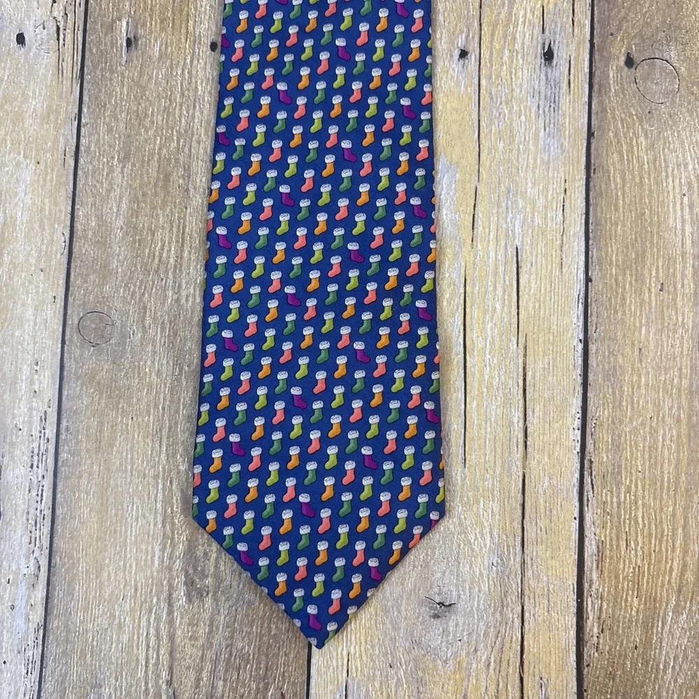 Brooks Brothers Makers Tie Silk Christmas Stockings